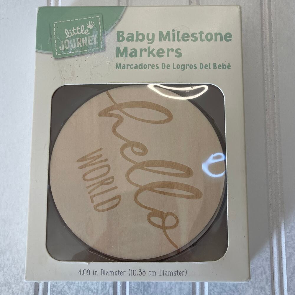 NEW NIB Little Journey Baby Milestone Markers Photo Gift Baby Shower Pregnancy